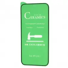 Защитное стекло для iPhone 12 / 12 Pro ceramics anti-shock черное (OEM)