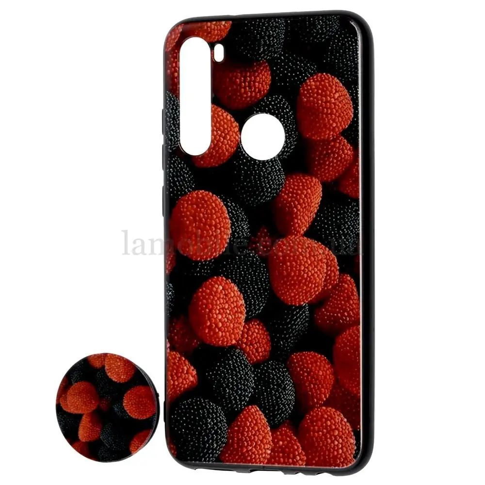 Чехол для Xiaomi Redmi Note 8 print + pops "земляника"