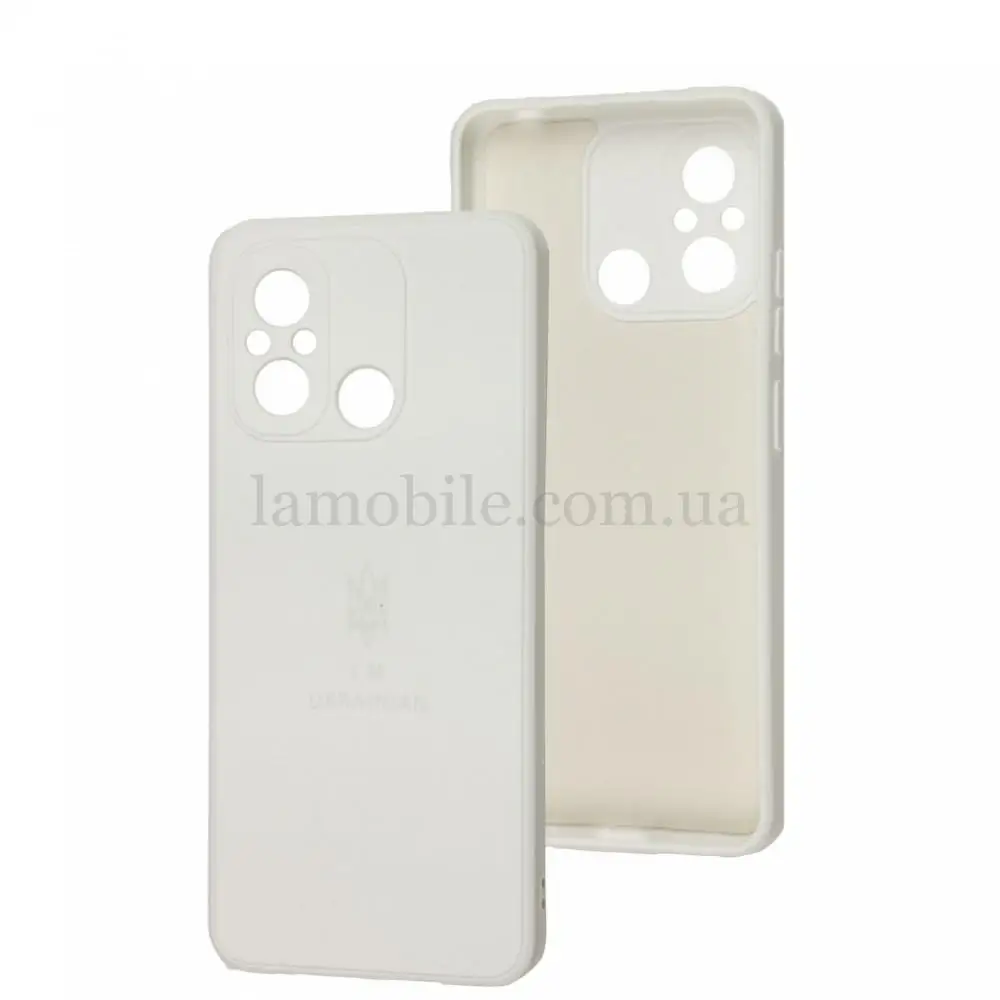Чохол для Xiaomi Redmi 12C / 11A / Poco C55 Silicone Full Тризуб білий