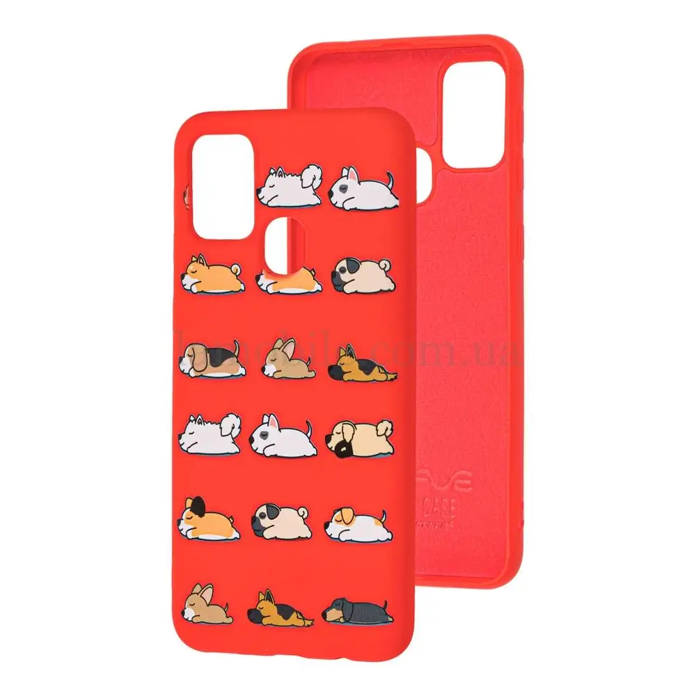 Чехол для Samsung Galaxy M31 (M315) Wave Fancy sleeping dogs / red
