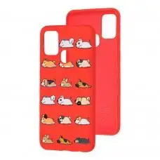 Чехол для Samsung Galaxy M31 (M315) Wave Fancy sleeping dogs / red
