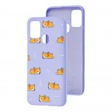 Чехол для Samsung Galaxy M31 (M315) Wave Fancy sleeping corgi / light purple