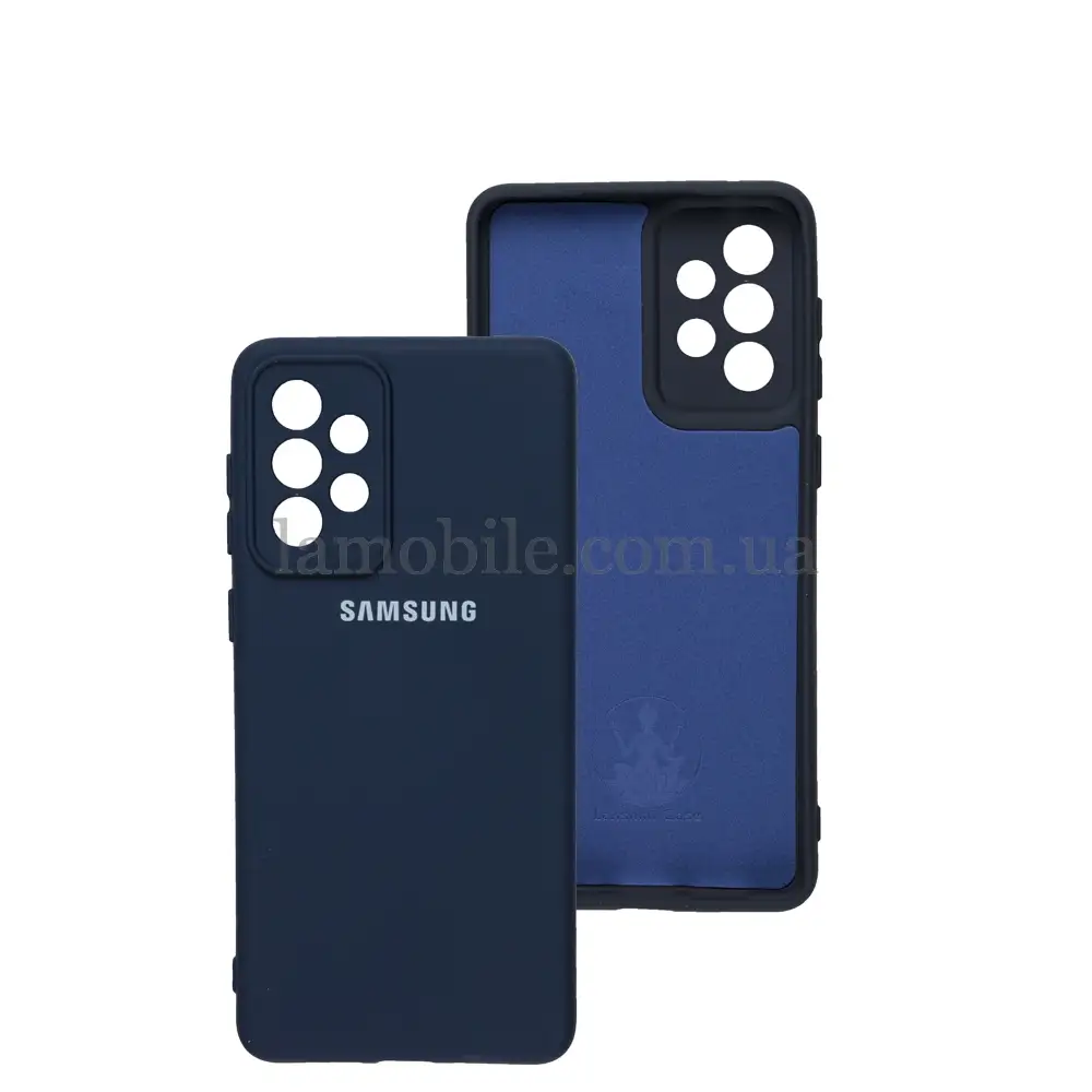 Чехол для Samsung Galaxy A73 Silicone Full camera синий / midnight blue