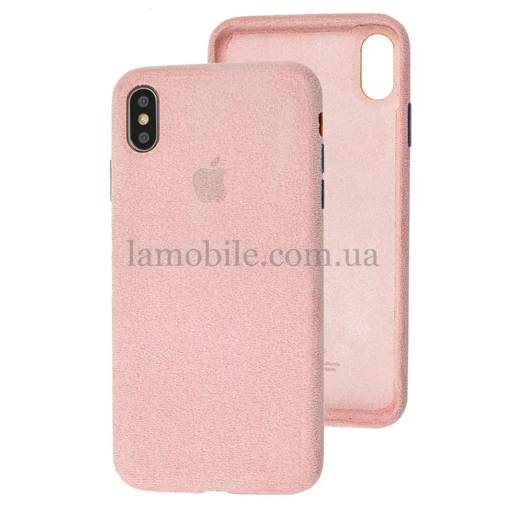 Чохол для iPhone Xs Max Alcantara 360 "pink sand"