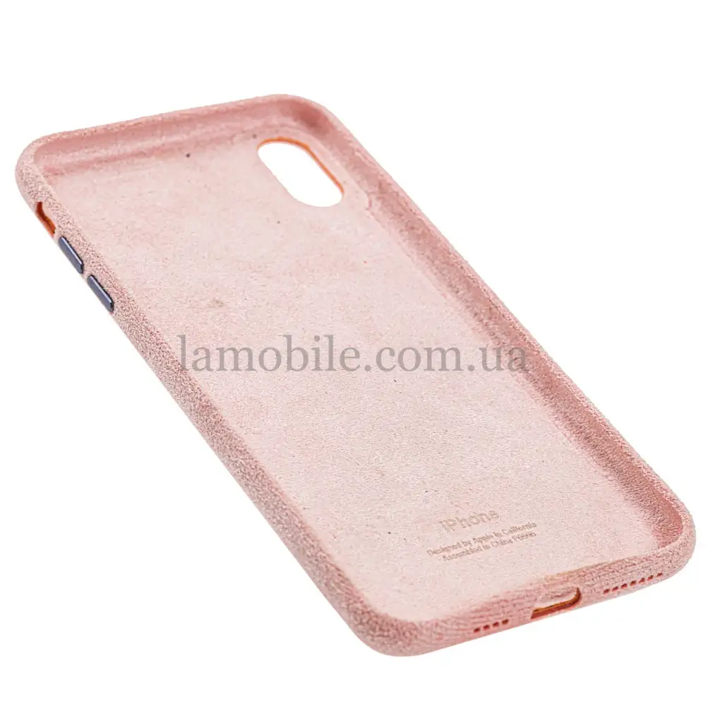 Чохол для iPhone Xs Max Alcantara 360 "pink sand"