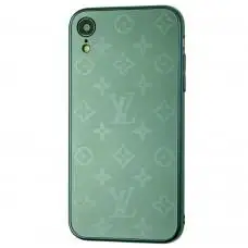 Чохол для iPhone Xr glass LV зелений