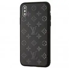 Чехол для iPhone X / Xs glass LV черный