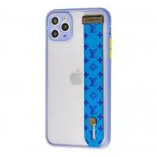 Чохол для iPhone 11 Pro Max WristBand LV лавандовий/зелений