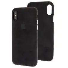 Чехол для iPhone X / Xs Alcantara 360 черный