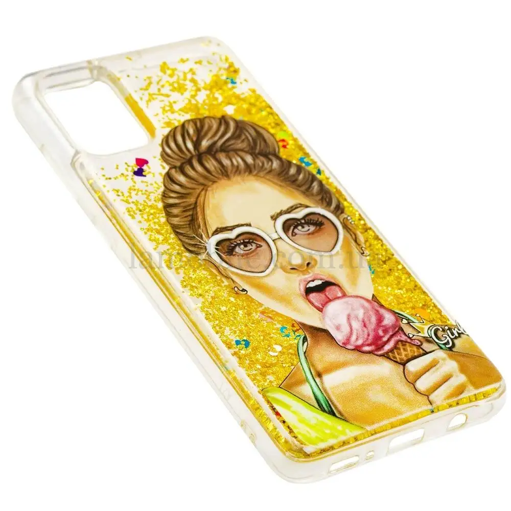 Чехол для Samsung Galaxy A71 (A715) Блестки вода new мороженка