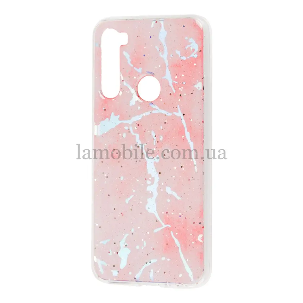 Чехол для Xiaomi Redmi Note 8T силикон marble розовый