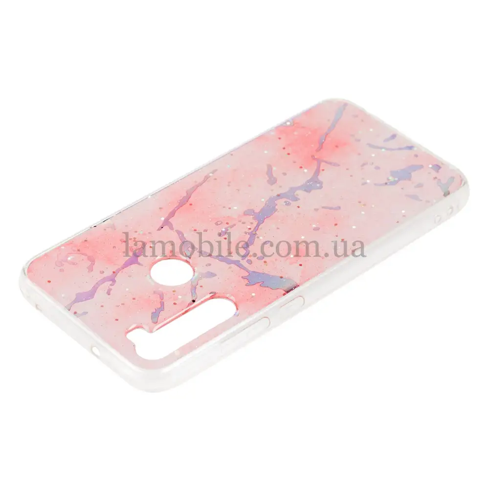 Чехол для Xiaomi Redmi Note 8T силикон marble розовый