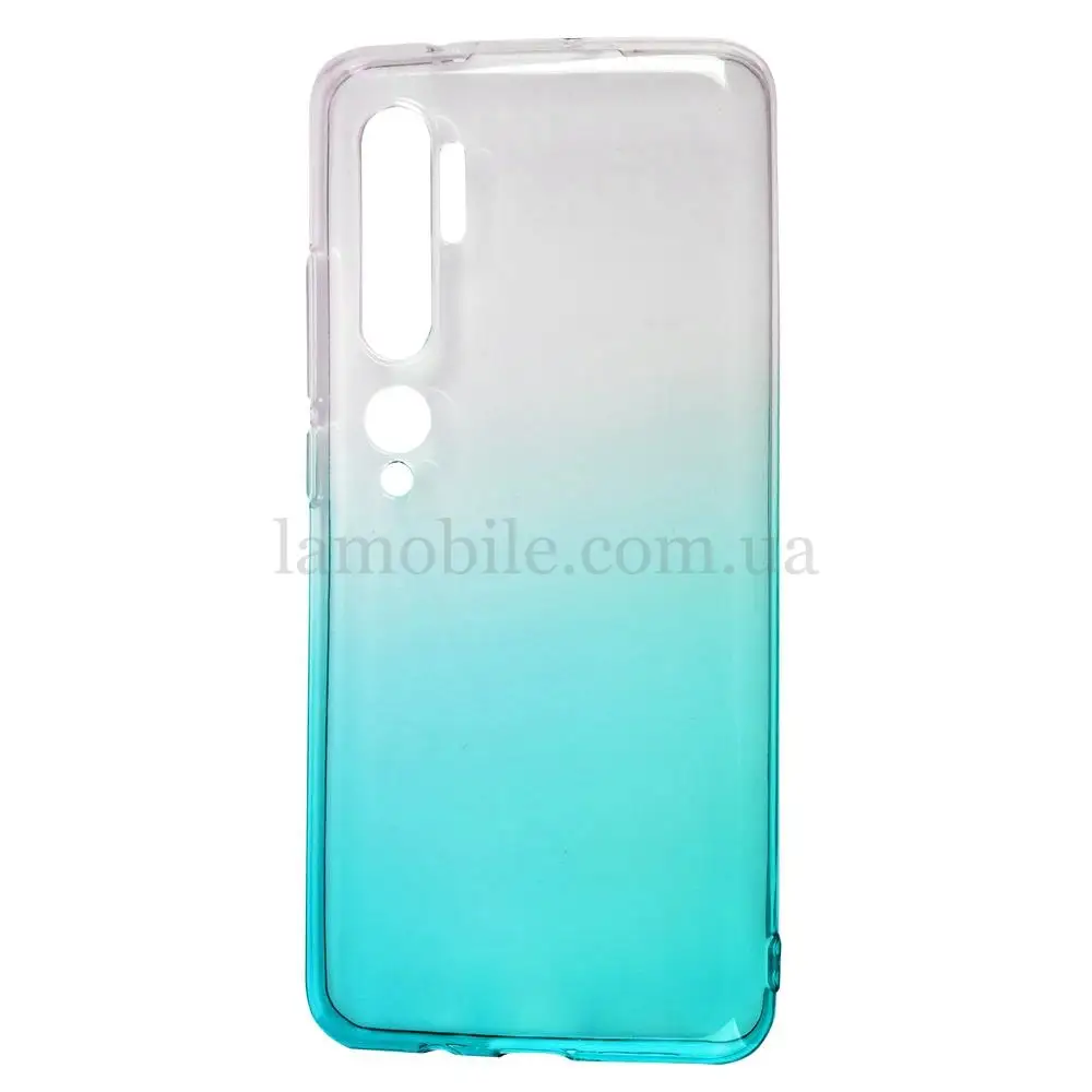 Чехол для Xiaomi Mi Note 10 / Mi CC9Pro  Gradient Design бело-бирюзовый