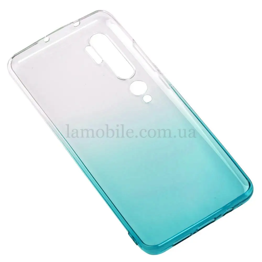 Чехол для Xiaomi Mi Note 10 / Mi CC9Pro  Gradient Design бело-бирюзовый