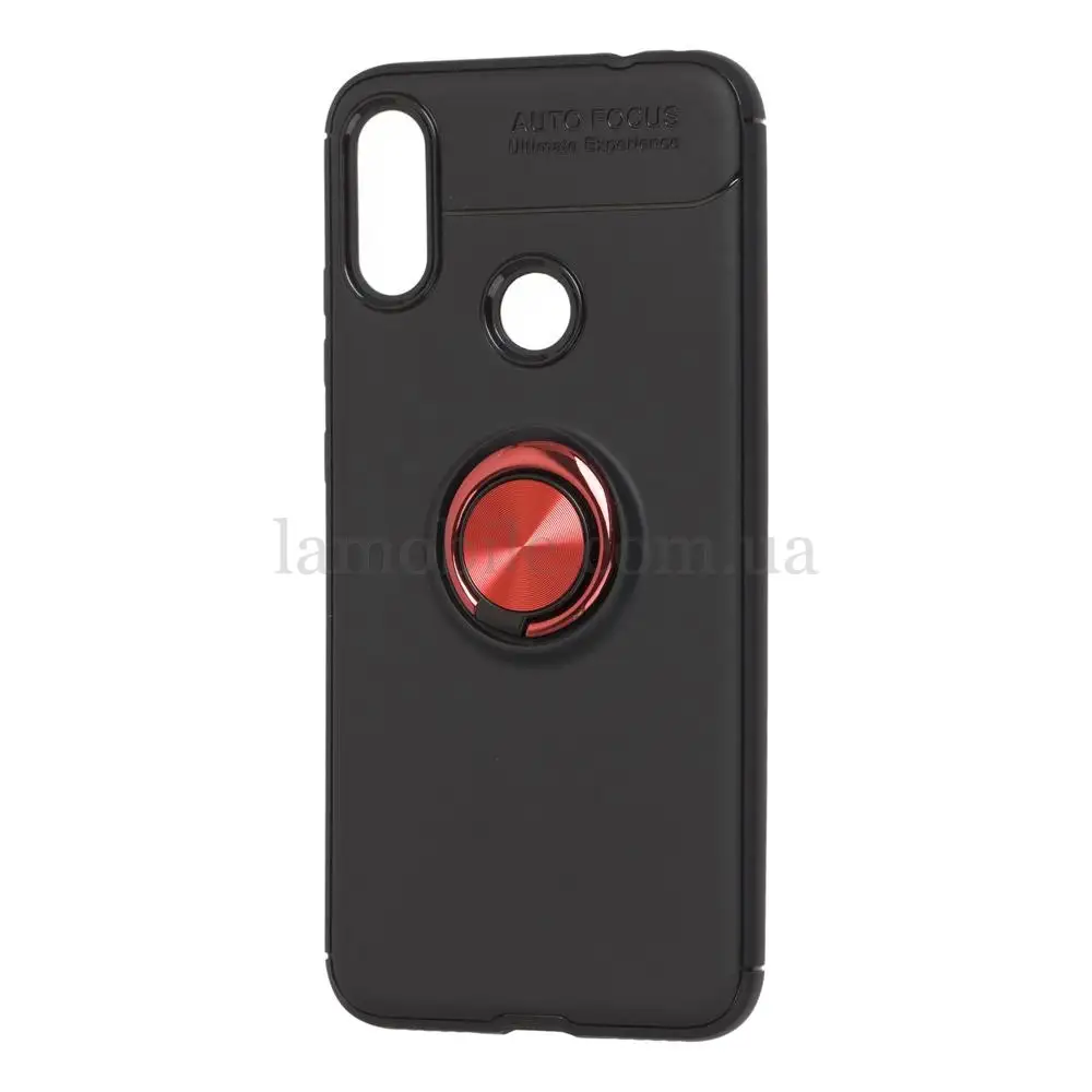 Чехол для Xiaomi Redmi Note 7 Deen ColorRing с кольцом черный / красный