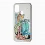Чехол для Samsung Galaxy M21 / M30s Glass блестки "мопед"