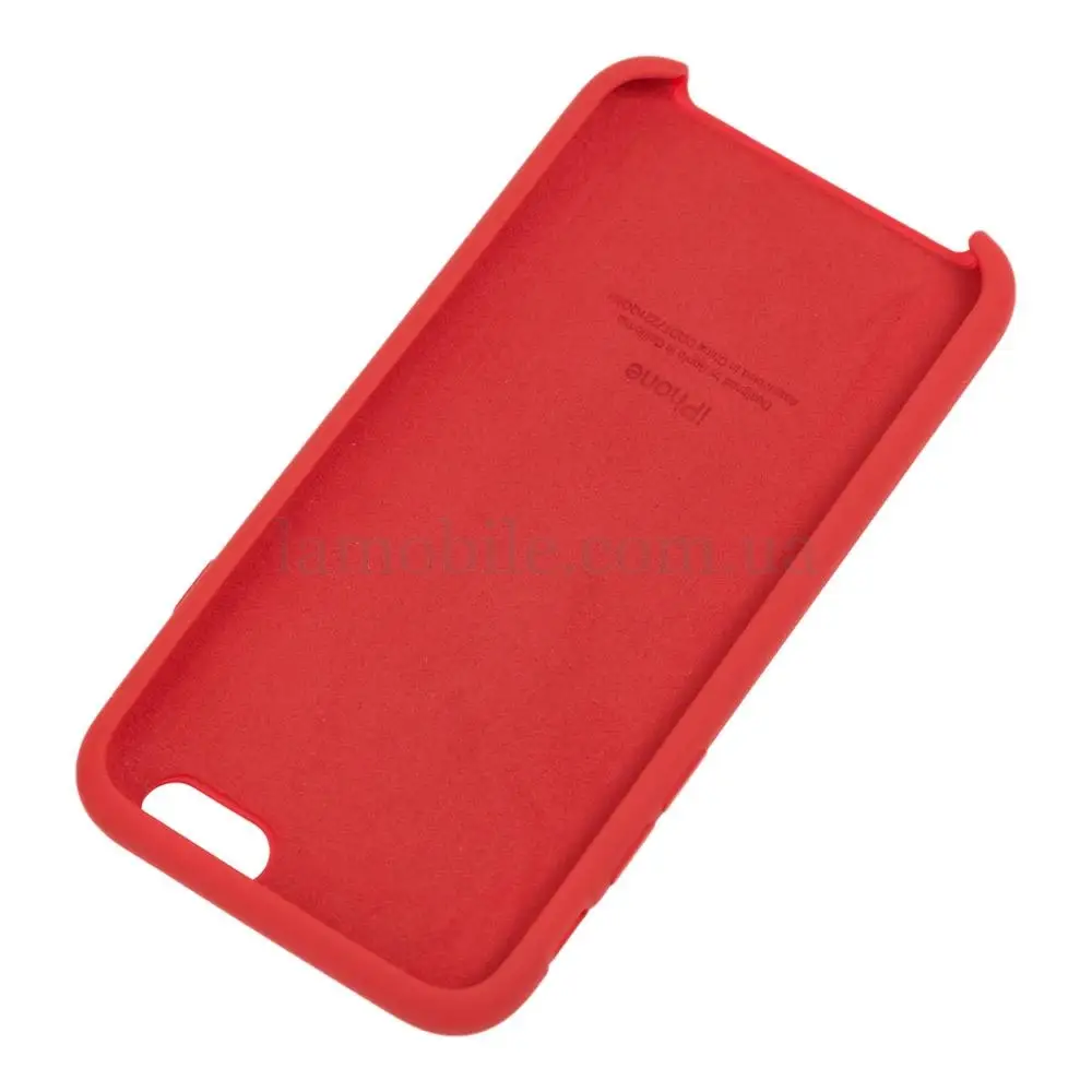 Чехол silicone case для iPhone 6 красный светлое яблоко