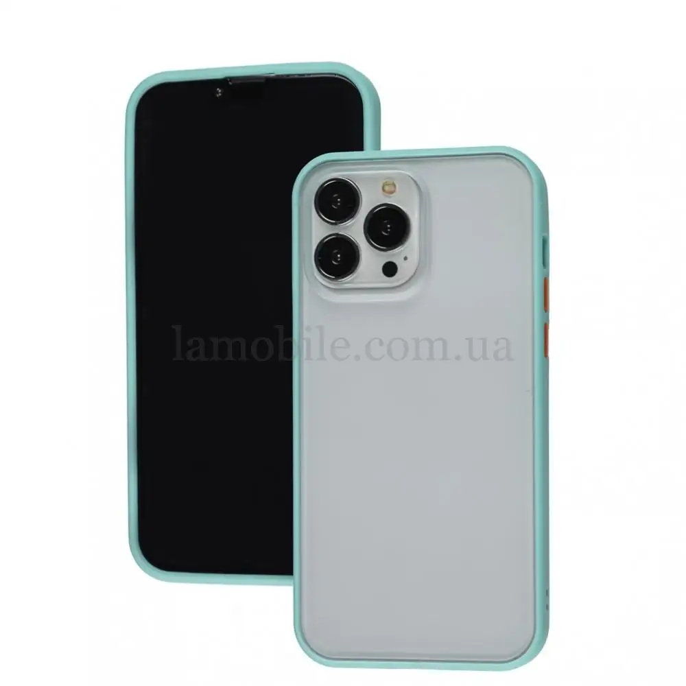 Чохол для iPhone 14 Pro Max LikGus Maxshield бірюзовий