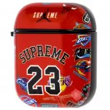 Чохол для AirPods Young Style "supreme 23" червоний