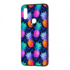 Чехол для Xiaomi Redmi 7 glass print "ананасы"