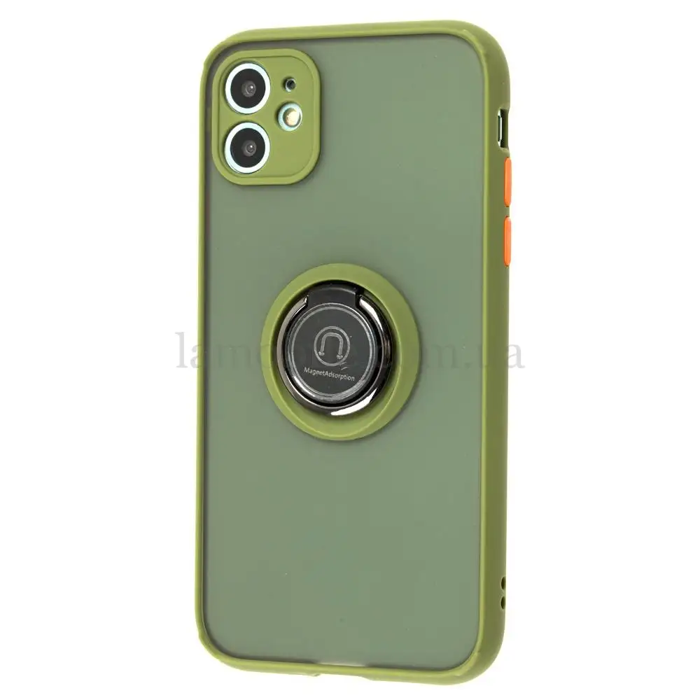 Чехол для iPhone 11 LikGus Edging Ring хаки 