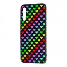 Чехол для Samsung Galaxy A50 / A50s / A30s glass print "сердца"