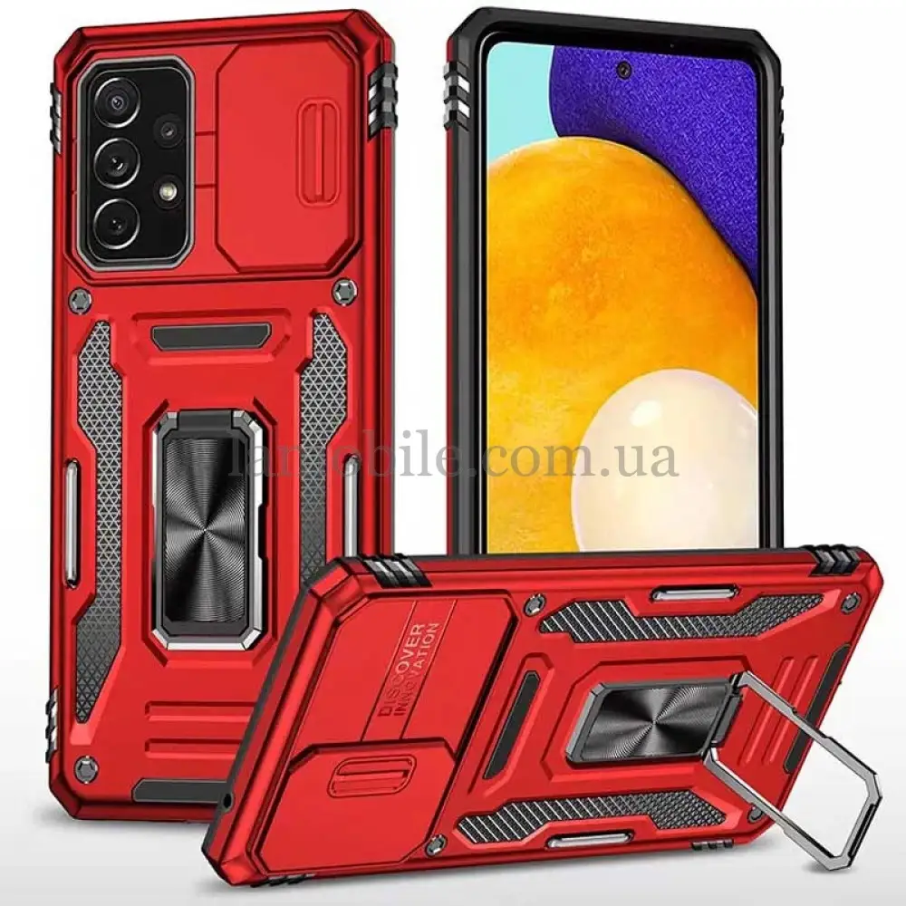 Чохол для Samsung Galaxy A73 (A736) Camshield Army Ring червоний