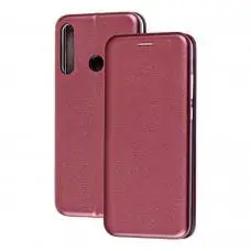 Чохол книжка Premium для Huawei Y6p бордовий