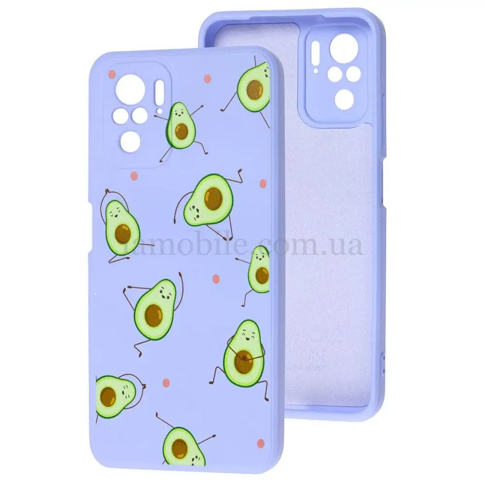 Чехол для Xiaomi Redmi Note 10 / 10s Wave Fancy avocado / light purple