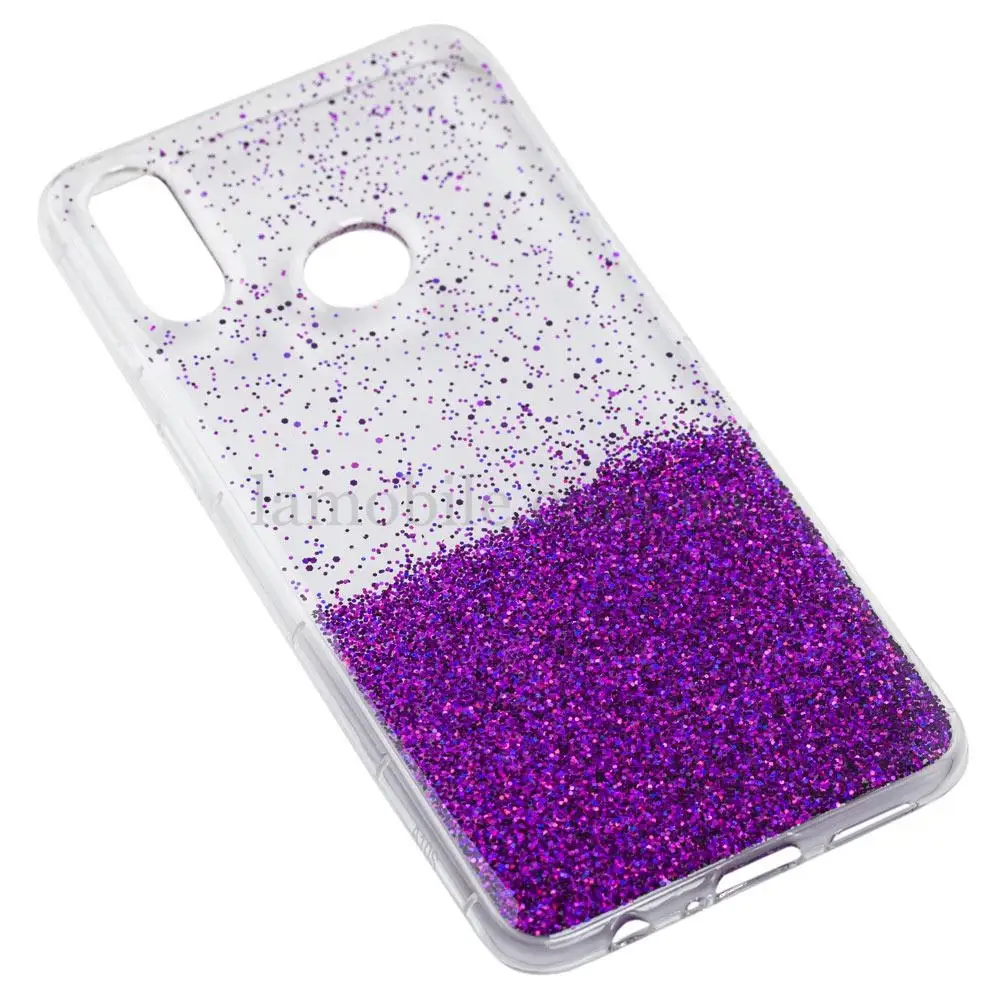 Чехол для Samsung Galaxy A10s (A107) Fashion блестки + popsocket фиолетовый