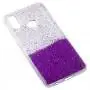 Чехол для Samsung Galaxy A10s (A107) Fashion блестки + popsocket фиолетовый