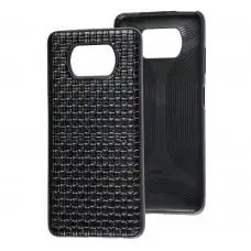 Чехол для Xiaomi Poco X3 Leather case плетенка