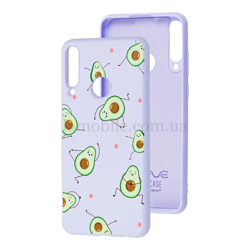 Чехол для Huawei Y6p Wave Fancy avocado / light purple