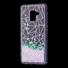Чехол для Samsung Galaxy A8 2018 (A530) вода светло-розовый "геометрия"