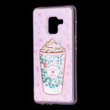 Чехол для Samsung Galaxy A8 2018 (A530) вода светло-розовый "мороженое"