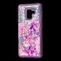 Чехол для Samsung Galaxy A8 2018 (A530) вода розовый "розово-фиолетовые цветы""