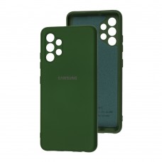 Чехол для Samsung Galaxy A32 (A325) Silicone Full camera зеленый / dark green