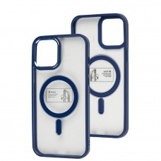 Чехол для iPhone 12 Pro Max Metal Bezel MagSafe синий