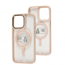 Чехол для iPhone 14 Pro Max Metal Bezel MagSafe розовый
