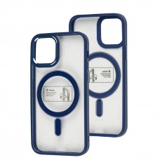 Чохол для iPhone 12 / 12 Pro Metal Bezel MagSafe синій