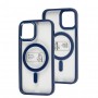 Чехол для iPhone 12 / 12 Pro Metal Bezel MagSafe синий