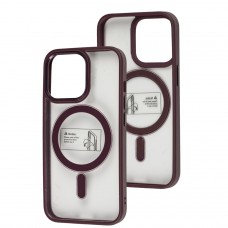 Чехол для iPhone 14 Pro Metal Bezel MagSafe бордовый