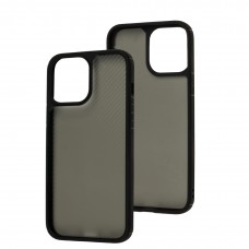 Чохол для iPhone 13 Pro Max Berlia carbon fiber чорний