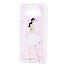 Чехол для Samsung Galaxy J5 (J500) вода светло-розовый "девушка в белом платье"
