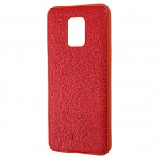 Чехол для Xiaomi Redmi Note 9s / 9 Pro Leather cover красный