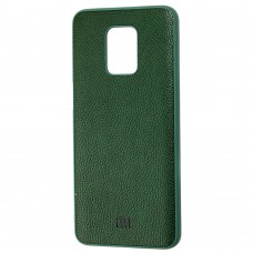 Чехол для Xiaomi Redmi Note 9s / 9 Pro Leather cover зеленый