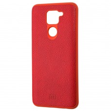 Чехол для Xiaomi Redmi Note 9 Leather cover красный