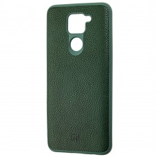 Чехол для Xiaomi Redmi Note 9 Leather cover зеленый