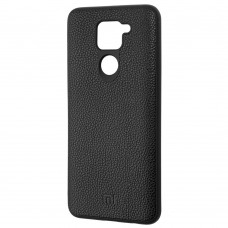 Чехол для Xiaomi Redmi Note 9 Leather cover черный