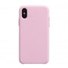 Чохол для iPhone X Silicone case Leather рожевий